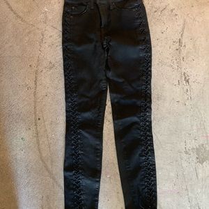 Black Hudson Jeans with lace up sides